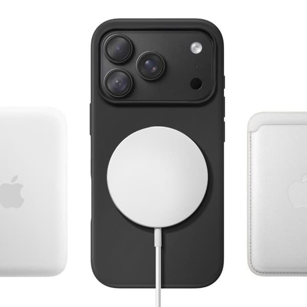 MagSafe-skal til iPhone 18 Pro i silikone med forhøjede kanter sort Svart
