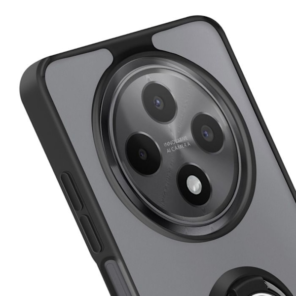 Cover til Oppo Reno 12F Magnetisk Ring Gennemsigtig Sort