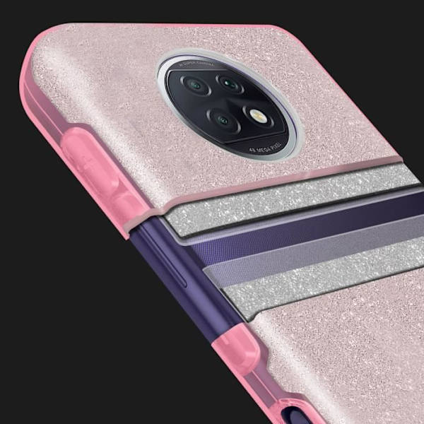 Skyddshölje - Xiaomi - Redmi Note 9T 5G - Glittrig - Halvstyv silikon - Stötsäker Rosa