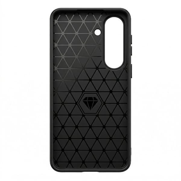 Silicone Cover til Galaxy S26 med Carbon Effekt Børstet Tekstur Sort Svart