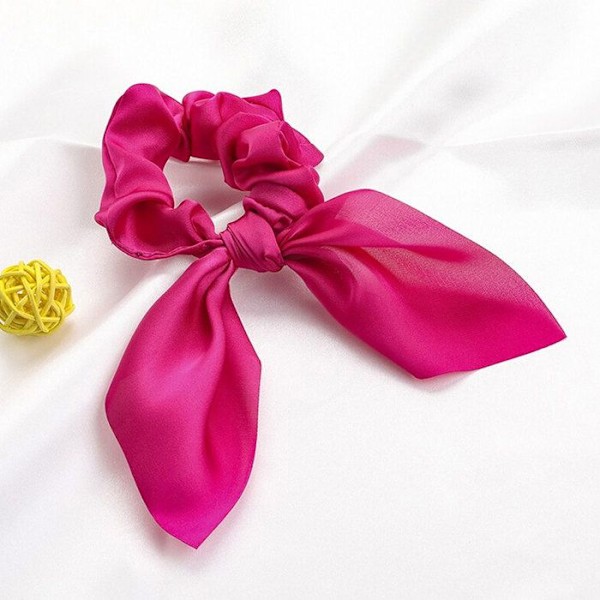 Fuksia Satina Kaksisolmuinen Pitkä Hiuspanta Rosa