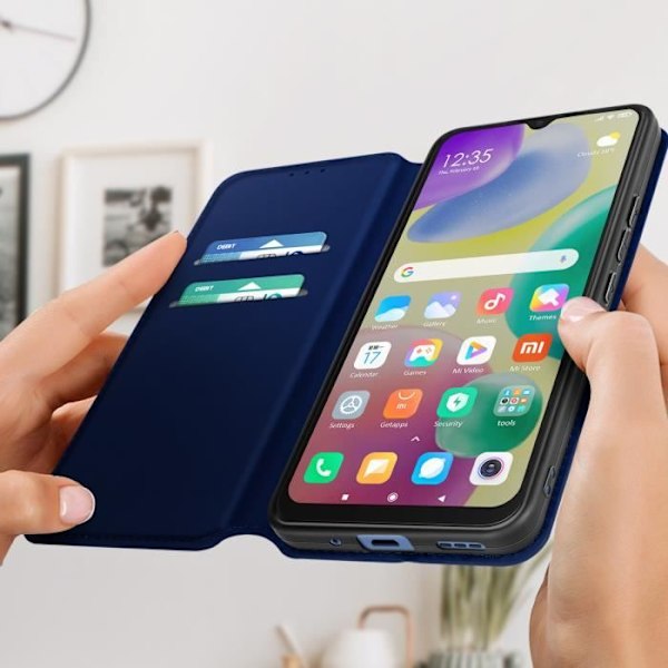 Xiaomi Redmi 10A Fodral - AVIZAR - Plånboksfodral - Fullständigt skydd - Videostöd - Midnattsblått midnattsblå