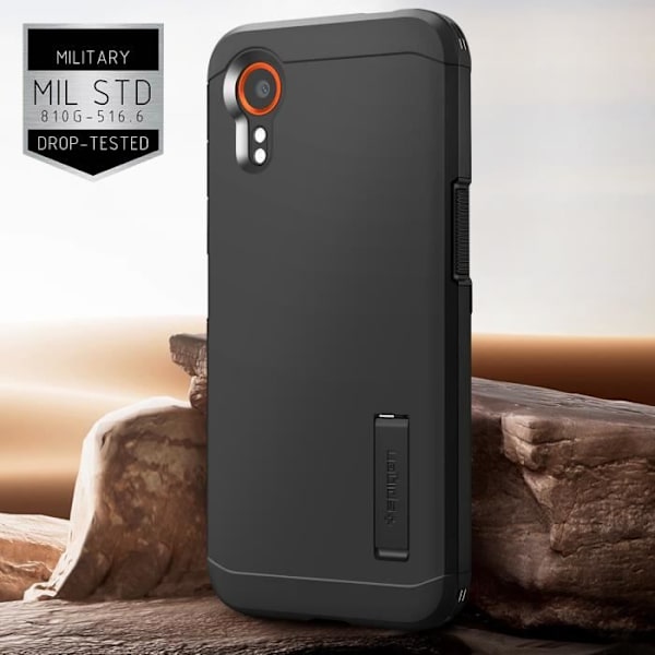 Taske til Samsung Xcover 7 Multi-Layer Shockproof Kickstand Support Spigen SGP Black Svart