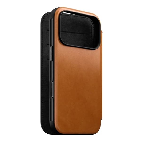 iPhone 18 Pro Etui i Læder Kompatibel med MagSafe og Qi2 Stødabsorberende Nomad Lys Brun brun