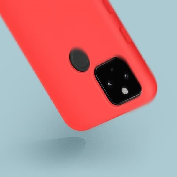 Beskytteksel - AVIZAR - Google Pixel 5 - Semi-hård Silikone - Soft Touch Finish - Rød Röd