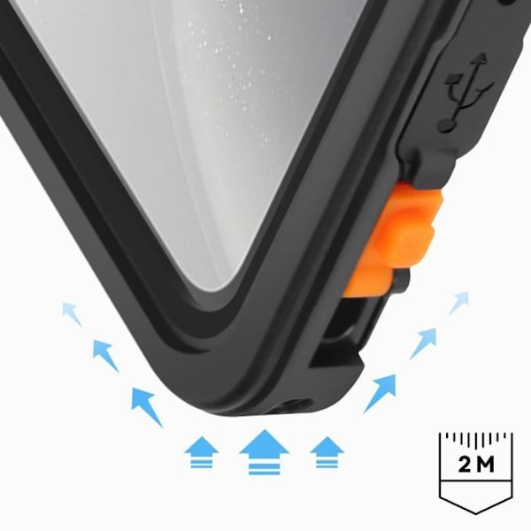 Vandtæt etui til Samsung Galaxy S24 - REDPEPPER - Sort - Fuld beskyttelse - IP68 Transparent