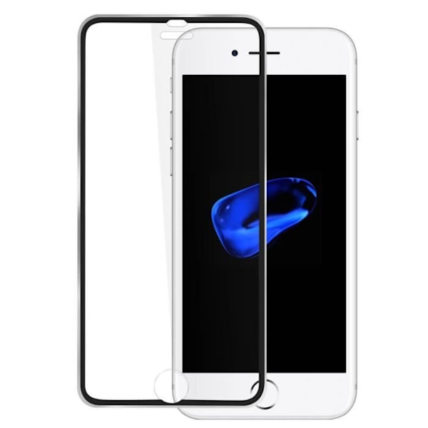 Skyddsfilm - AVIZAR - iPhone 7/8 - Härdat glas - Svart titankontur - Ultratunn Svart
