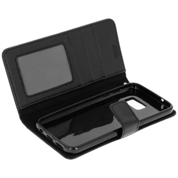 Folio-kotelo - Samsung - Galaxy S7 - Musta - Ekologinen nahka - Tukitoiminto Svart
