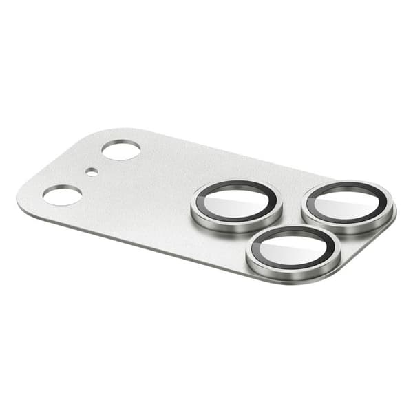 Skyddskamera för iPhone 18 Pro Max i Härdat Glas och Aluminium 9H Silver Grå