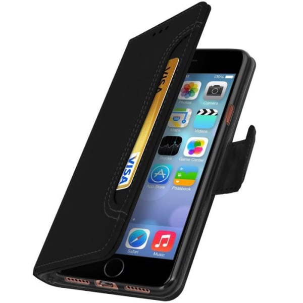 iPhone 6 / 6S / 7 / 8 / SE 2020 Plånboksfodral Stativ Funktion Svart Svart Svart