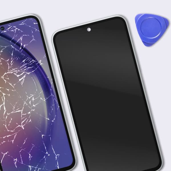 Komplet OLED Erstatningsskærm til Galaxy A54 5G med Hvid Ramme Vit