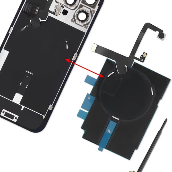 NFC Antenne + Induktionsopladning Erstatningsdel til iPhone 16 Pro Max Blå Blå