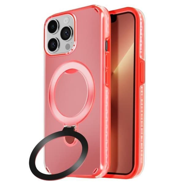 Coque MagSafe - Stødabsorberende - iPhone 13 Pro - Rød - Foldbart stativ - Bimateriel Röd
