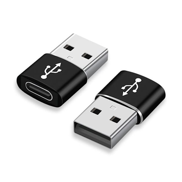 USB Type-C til USB 3.0 - AVIZAR - Sæt af 3 - Plug and Play - Sort - Aluminiumlegering
