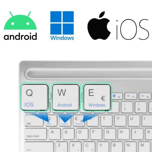 Trådløst tastatur - LinQ - QWERTY - Hvid - Kompatibel med iOS/Android/Windows - USB C