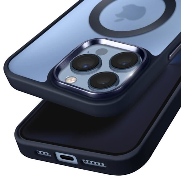 MagSafe-kuori iPhone 13 Pro: Matta Jäämistävä Takakuori Sininen Yörajotus Blå