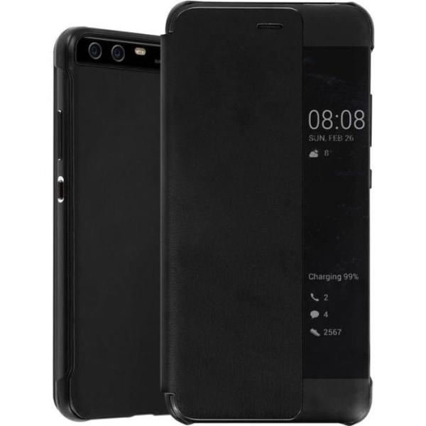 Huawei P10 - AVIZAR - Suojakuori Smart View - Musta - Kova kuori - Läpällä