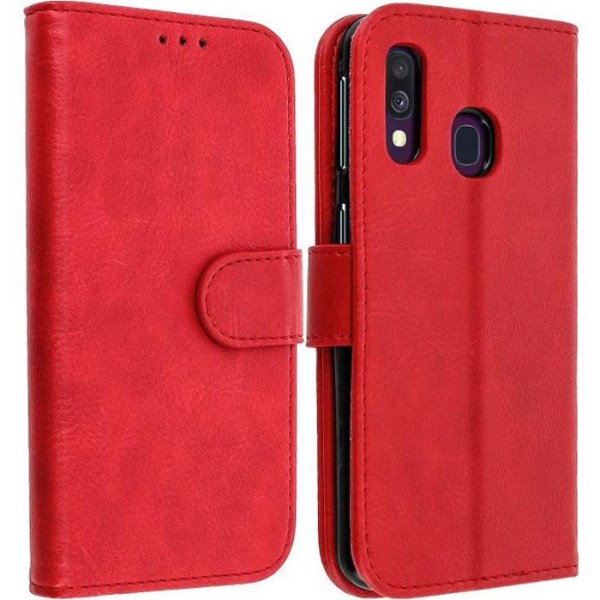 Skal för Samsung Galaxy A40 Plånboksfodral Stöd Röd