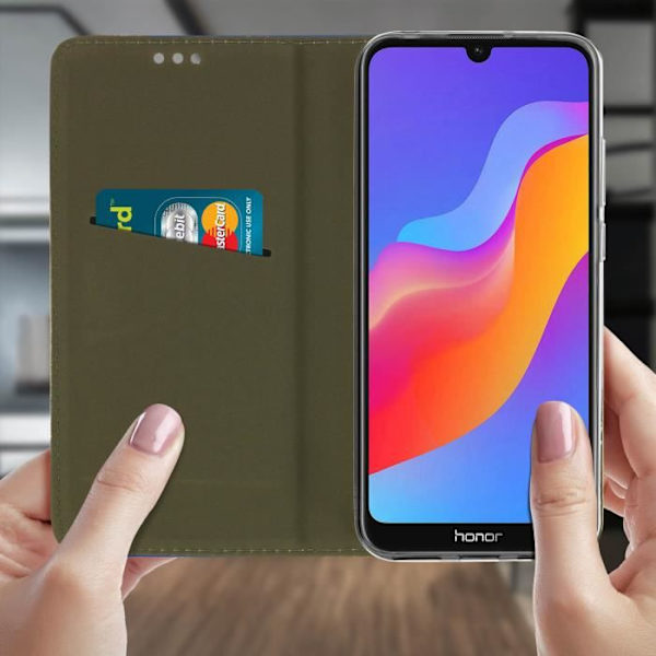 Fodral - AVIZAR - Huawei Y6 2019/Y6S/Honor 8A/8A 2020 - Ekologisk läder - Ställning - Magnetisk Nattblått