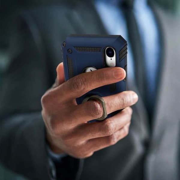 Coque iPhone XR - AVIZAR - Bi-material - Mörknatt - Videostöd - Magnetisk Midnattsblå