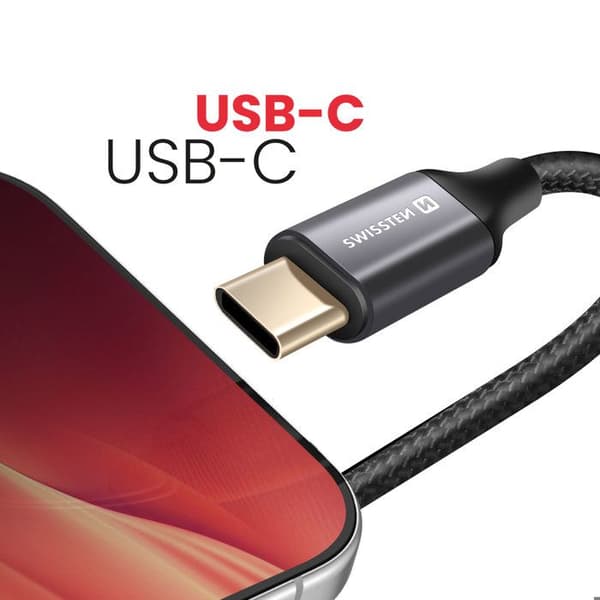 Audio USB-C til Jack 3.5 mm adapter til smartphones og tablets Swissten Sort