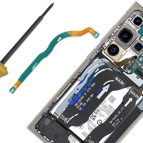 FRC-napp med skärm för utbyte för Galaxy S24 Ultra Blå Blå