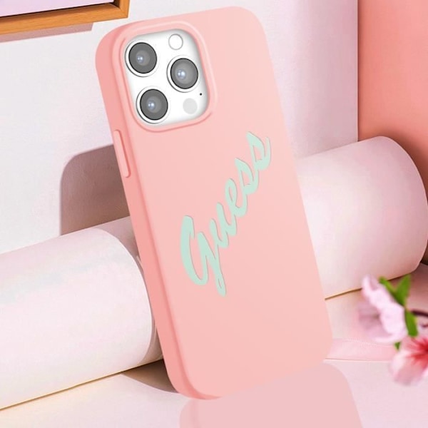 Coque til iPhone 12 Pro Max Silikone Vintage Soft Touch Guess Rose Rosa