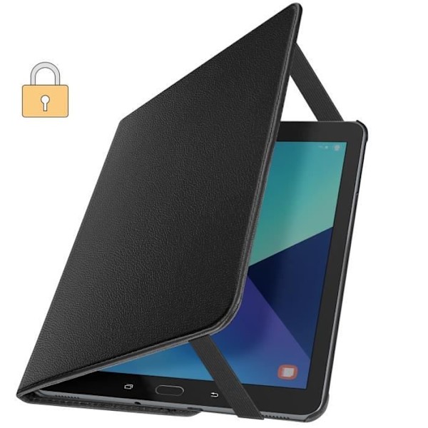 Étui Clapet til Samsung Galaxy Tab S3 Folio Rotativ 360 Støtte Stand Sort Svart