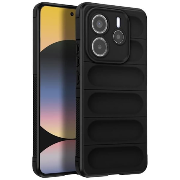 "Täckskal för Xiaomi Redmi Note 14 5G Stötabsorberande Silikon Texturerat 3D Svart" Svart