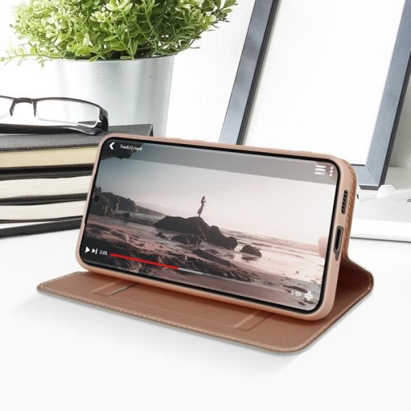 Samsung Galaxy S22 Plus kotelo - DUX DUCIS - Korttiteline - Jalustatoiminto - Ruusukulta rosa guld