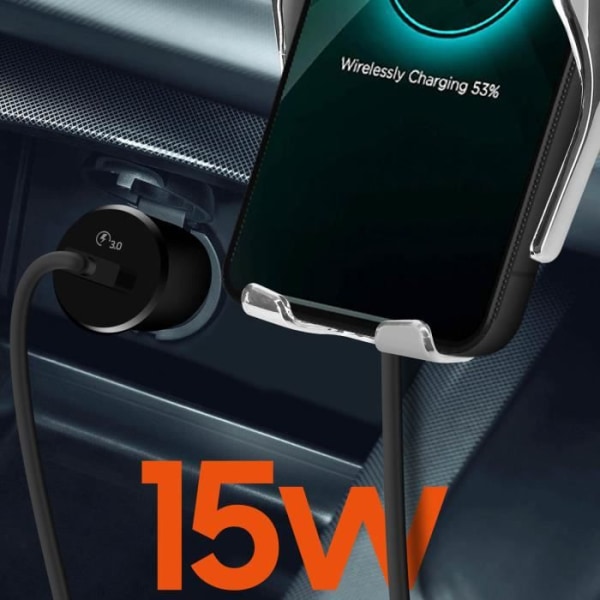 Bilholder - LINQ - 3 i 1 - 15W induktionsoplader - 360° drejelig - Til 4-6,8'' smartphone