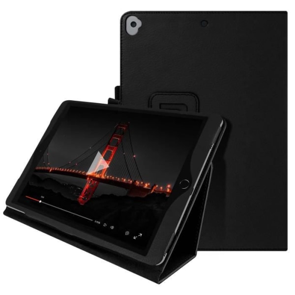iPad-fodral 2019 10.2 - AVIZAR - Soft Touch-fodral - Ekoskinn Svart - Videoställ - Elegant Design Svart