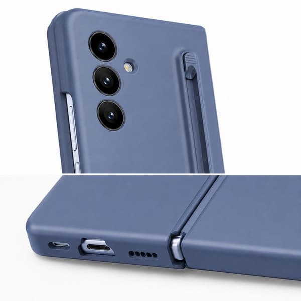 Fodral för Galaxy Z Fold 8 Ultra 360° Heltäckande Matt Finish med Blå Stylus Blå