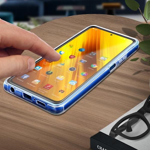 Coque - Xiaomi - Poco X3 - Hård Bakskydd - Mjuk Framsida - Transparent Vit Klar vit