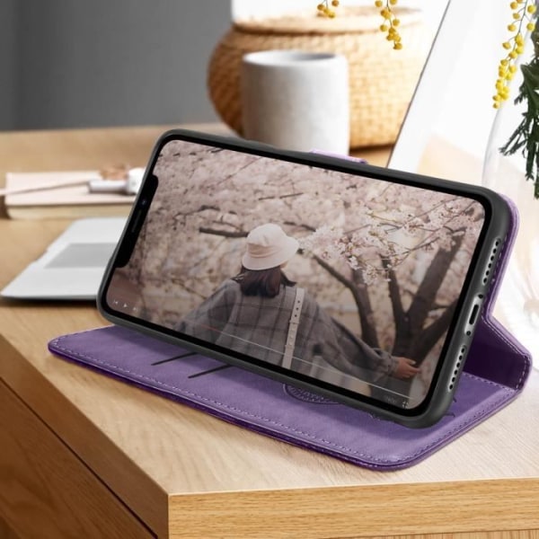 iPhone 11-cover - Drømmefanger - Lilla - Fuld beskyttelse - Video-standfunktion - Håndledsrem inkluderet Lila