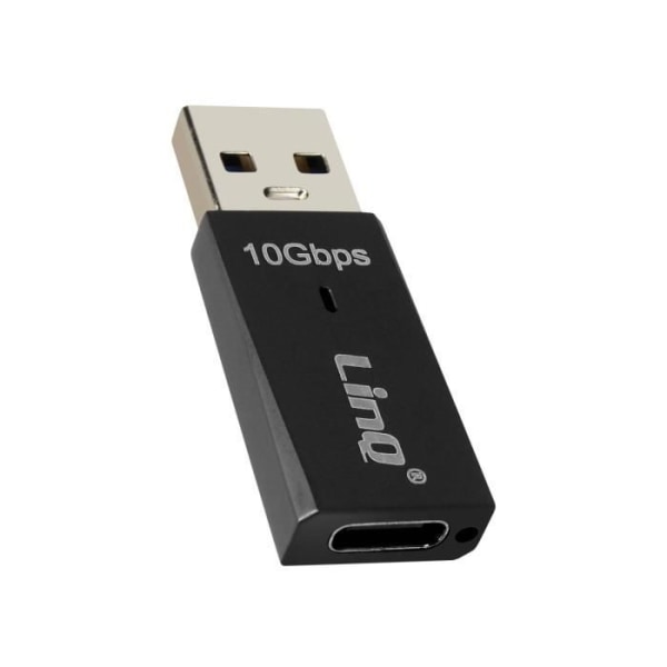 LinQ Laddningsadapter - Svart - USB 3.1 till USB-C - 10 Gbps - Snabbladdning och ljud