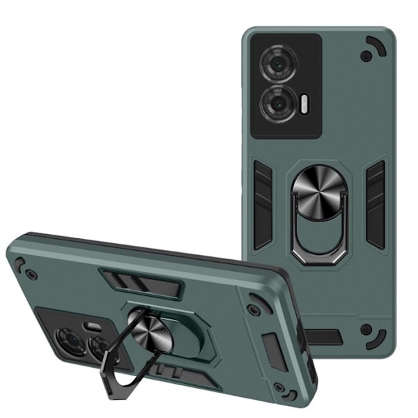 Coque för Motorola Edge 50 Fusion Antichocks med 360° roterande ring - Grön