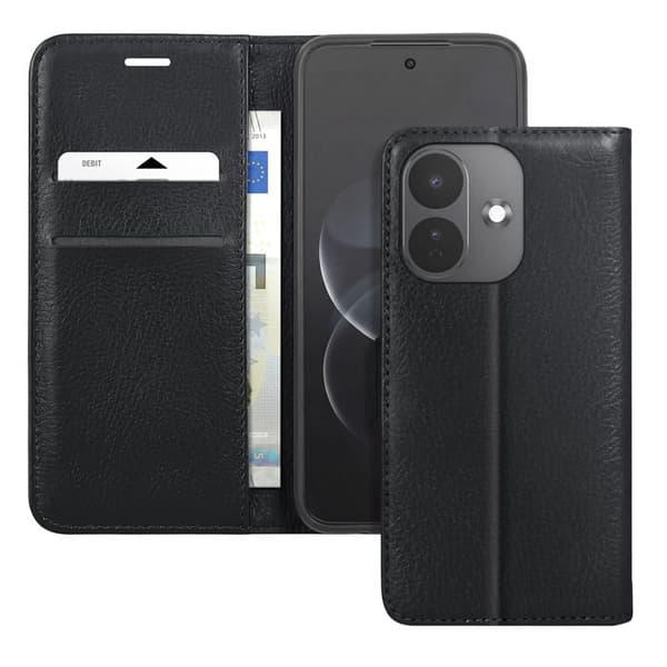 Redmi Note 17 Pro -lompakkoasu, jossa on Zanaé-tuki, musta, graafinen pinta Svart