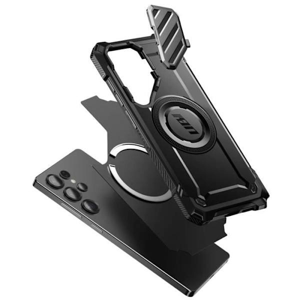 Coque MagSafe för Samsung S25 Ultra Stötteknik Kameraskydd Stöd Supcase Svart Svart