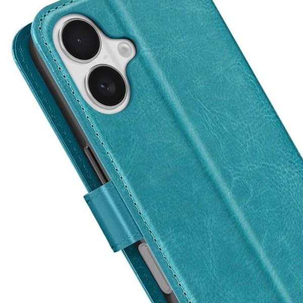 IPhone 16 Plånbok Fodral med Handledsrem Mayaxess Turkos Blå