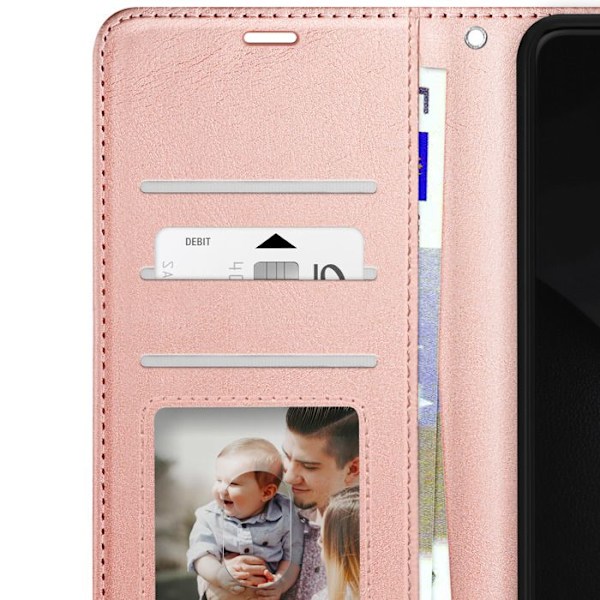 Étui til Xiaomi 15 Ultra Kortholder Læder Støtte Mayaxess Rosé Champagne Rosa