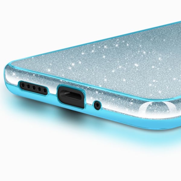 Glittrande Stötsäker Skal för Xiaomi Redmi 14C Blå Blå