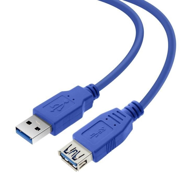 USB 3.0 Kabel - LinQ - Forlænger 3m - Blå - Dataoverførsel - Opladning af enheder