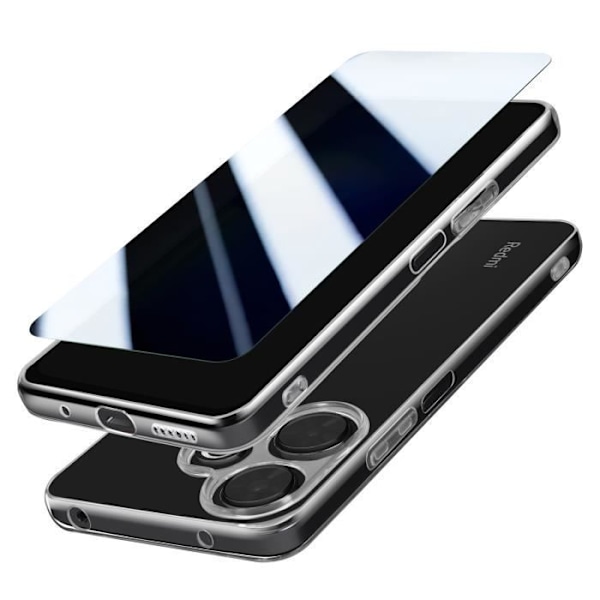 Coque för Xiaomi Redmi 13 Flexibel med Härdat Glas 9H Transparent Transparent