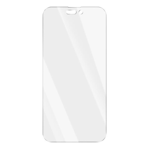 Härdat glas - 4SMARTS - Andra glas - iPhone 15 - 9H hårdhet - Antispion - Applikator medföljer Svart Transparent