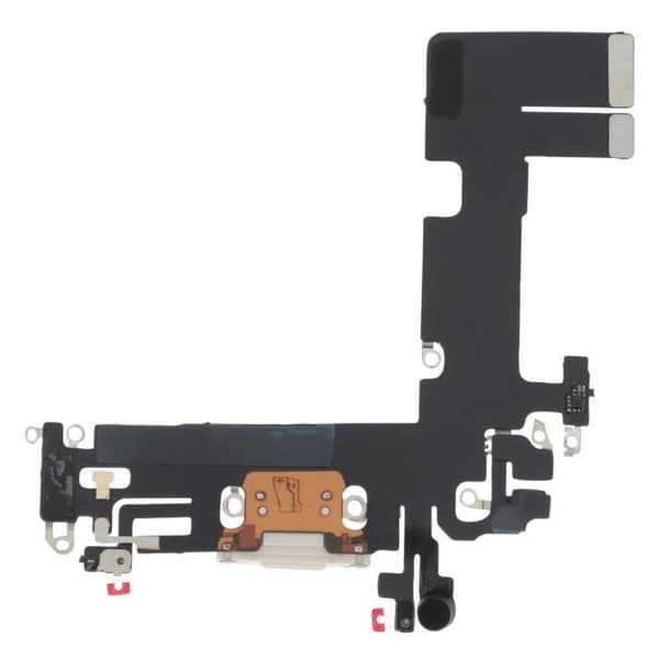 Opladningsstik til iPhone 13 - AVIZAR - Lightning Port + Hvid mikrofon Vit