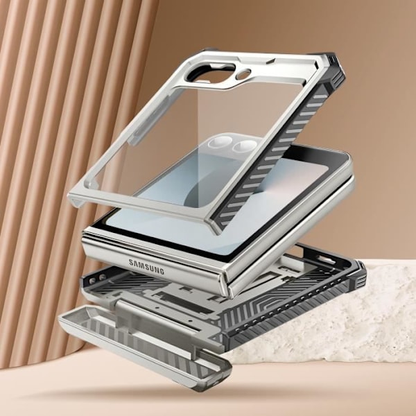 Carbon Case til Samsung Z Flip 6 - I-BLASON - Fuld beskyttelse - Stødsikker - Grå Grå