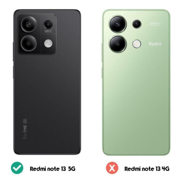 Kotelo Redmi Note 13:lle 5G Ring Support Liukuva kameran kansi, punainen Röd