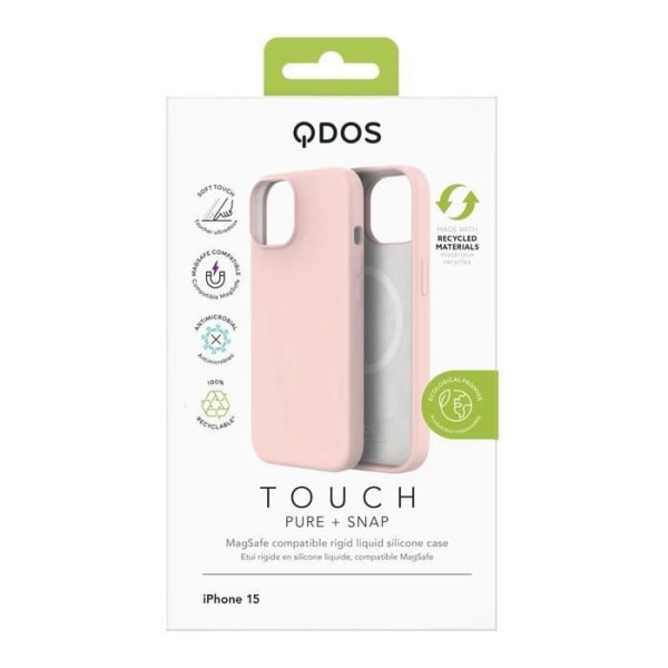 iPhone 15 Touch Pure Cover med Snap MagSafe QDOS-kompatibel pink Rosa