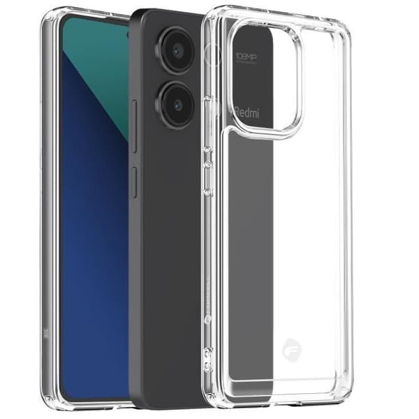 Skyddsfodral - FORCELL - Xiaomi Redmi Note 13 4G - Polykarbonat - Transparent - Förhöjd kant Transparent